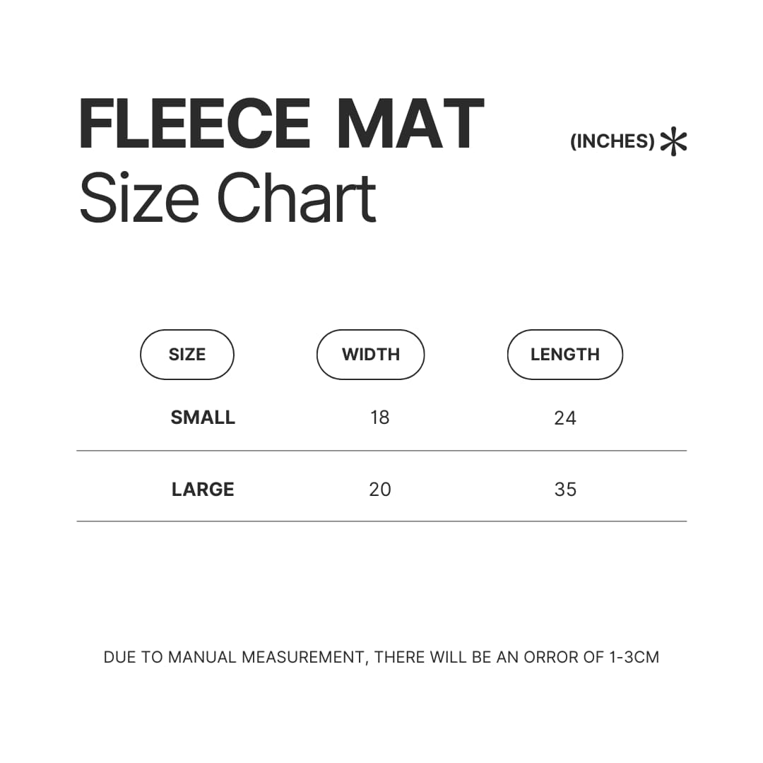 Fleece Mat Size Chart - Black Clover Merch